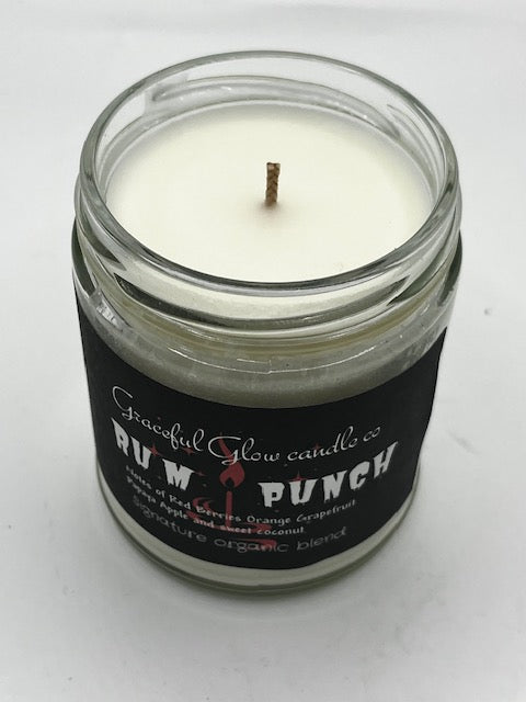 Graceful Glow Candle Co Rum Punch scented soy candle.